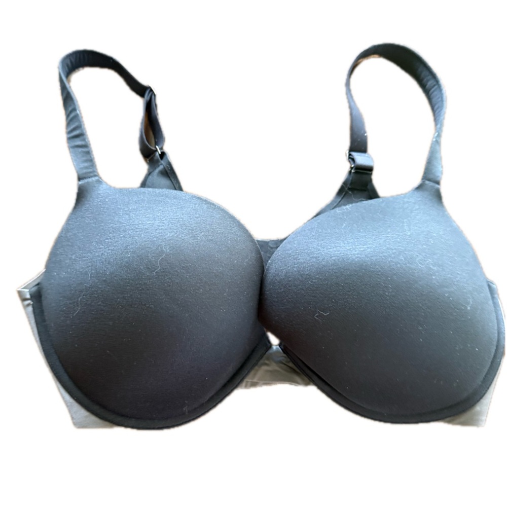 Spanx Pillow Cup Lightly Lined Full Coverage Black Bra Size 36D Black Womens Bra